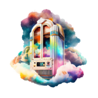 Aquarell Bar Jukebox ai generativ png