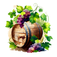 watercolor wine grapes AI Generative png