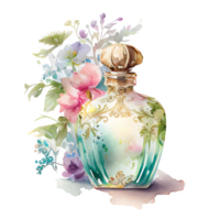 aquarelle parfum bouteille flacon ai génératif png