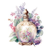 aquarelle parfum bouteille flacon ai génératif png