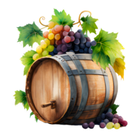 watercolor wine grapes AI Generative png