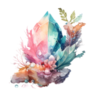 aquarelle Fée cristal ai génératif png