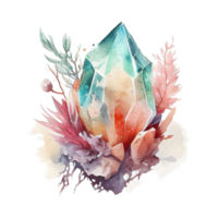 aquarelle Fée cristal ai génératif png