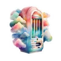 watercolor bar jukebox AI Generative png