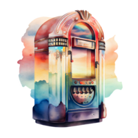 Aquarell Bar Jukebox ai generativ png