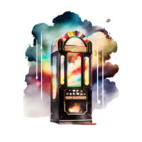 Aquarell Bar Jukebox ai generativ png