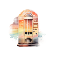 Aquarell Bar Jukebox ai generativ png