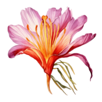 Saffron flower watercolor. Illustration png