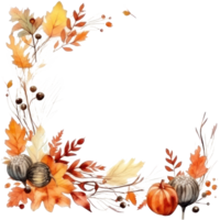 Aquarell Herbst rahmen. Illustration ai generativ png