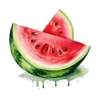 vattenfärg vattenmelon isolerat. illustration ai generativ png