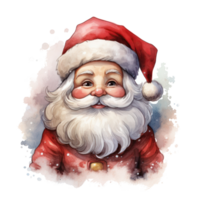 Cute watercolor Santa. Illustration AI Generative png