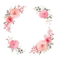 aquarelle floral Cadre. illustration ai génératif png