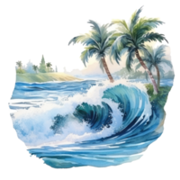 aquarelle tropical Contexte. illustration ai génératif png