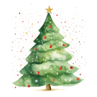 vattenfärg jul träd. illustration ai generativ png