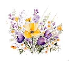 Aquarell Blumen- Hintergrund. Illustration ai generativ png