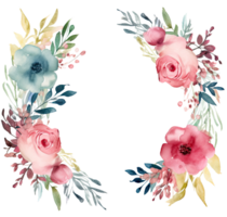 Aquarell Blumen- rahmen. Illustration ai generativ png