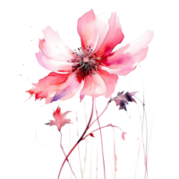 Watercolor flower. Illustration AI Generative png