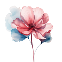 Watercolor flower. Illustration AI Generative png