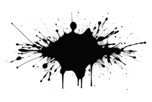 Black splash isolated. Illustration AI Generative png