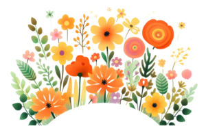 Watercolor floral background. Illustration AI Generative png