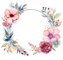 Aquarell Blumen- rahmen. Illustration ai generativ png