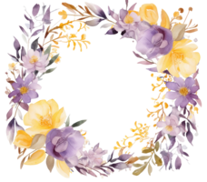 Aquarell Blumen- rahmen. Illustration generativ ai png