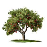 Pomme arbre isolé. illustration ai génératif png
