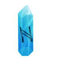 Crystal with Texture Rune Hagl. Curative Transparent Healing Quartz. Blue Clear Bright Gem. Magic Stone png