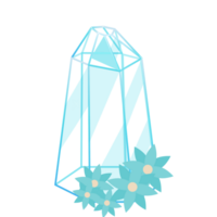 Gliederung Kristall. heilend transparent Heilung Quarz mit blumig, Blumen. Gradient klar hell Juwel mit rahmen. Magie Stein png