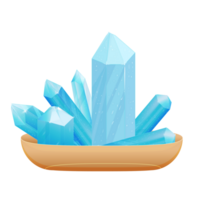 Minerals in a plate. Crystal Stone Set. Healing Transparent Healing Quartz. Blue Gradient Transparent Bright Gemstone. The Magic Gem png