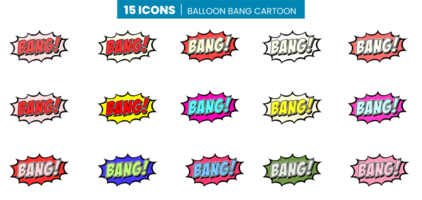 15 icons balloon bang cartoon png