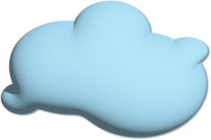 Cloud illustration drawn in cartoon style png