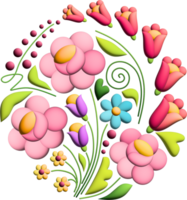 Blumen- Ornament. Hand gezeichnet Bild png