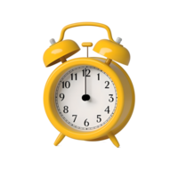 3D of Plastic Alarm Clock on Transparent Background png