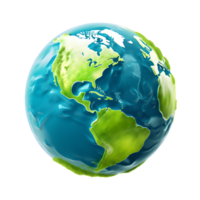 3D of Planet World Earth Globe Realistic Sculpted Plastic Highly Detail Transparent Background png