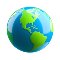 3D of Planet World Earth Globe Realistic Sculpted Plastic Highly Detail Transparent Background png