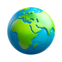 3D of Planet World Earth Globe Realistic Sculpted Plastic Highly Detail Transparent Background png