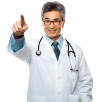 Professor Doctor Acting Pointing Fingers Look Like Professional Medical Healthcare in Transparent Background png