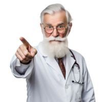 Professor Doctor Acting Pointing Fingers Look Like Professional Medical Healthcare in Transparent Background png