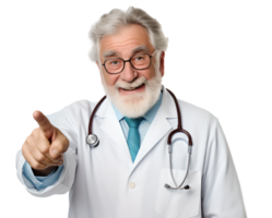 Professor Doctor Acting Pointing Fingers Look Like Professional Medical Healthcare in Transparent Background png