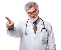 Professor Doctor Acting Pointing Fingers Look Like Professional Medical Healthcare in Transparent Background png