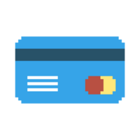 Pixel art secure credit card, buy safely vector icon for 8bit game on white background. png