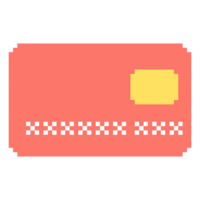 Pixel art secure credit card, buy safely vector icon for 8bit game on white background. png