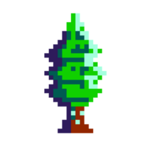 árbol píxel vector ilustración png