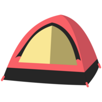 campeggio tenda vettore illustrazione. tenda nel giallo, arancia. isolato all'aperto illustrazione. escursionismo, a caccia, pesca tela. turista tenda design al di sopra di bianca sfondo png