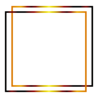 Golden thin rectangular border frame on the white background. Perfect design for headline, logo and sale banner. Vector png