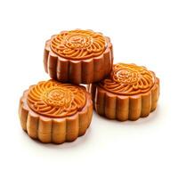 Delicious Mooncakes isolated on white background photo