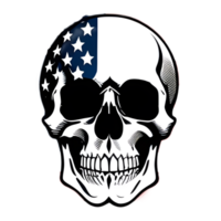 cranio illustrazione con americano bandiera dipingere png