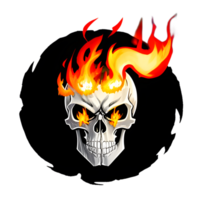 cool skull illustration on transparent background png