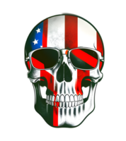 cool skull illustration on transparent background png